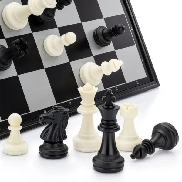 Jeu d’Échecs & Dames 2-en-1 Magnétique Pliable – Image 2