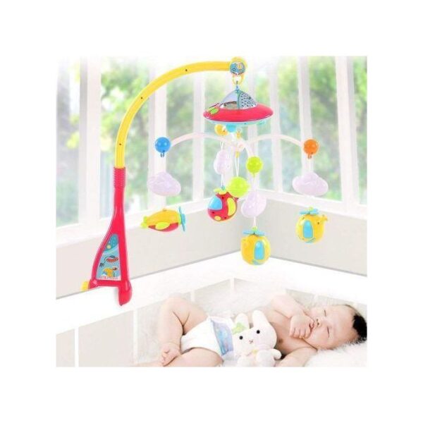 Mobile musical coloré pour bébé avec jouets suspendus