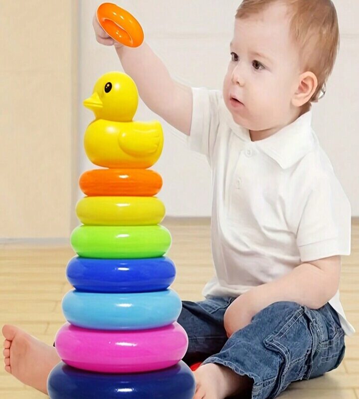Anneaux à Empiler Colorés – Jouet Éducatif