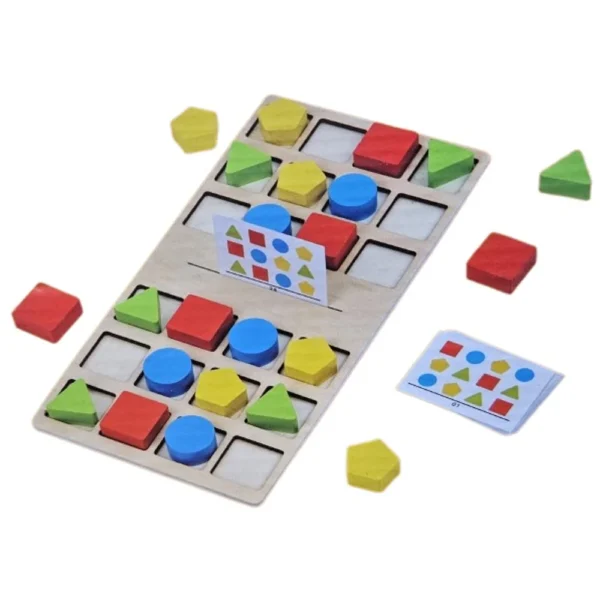 Jeu éducatif en bois – Bataille des formes et couleurs – Image 3