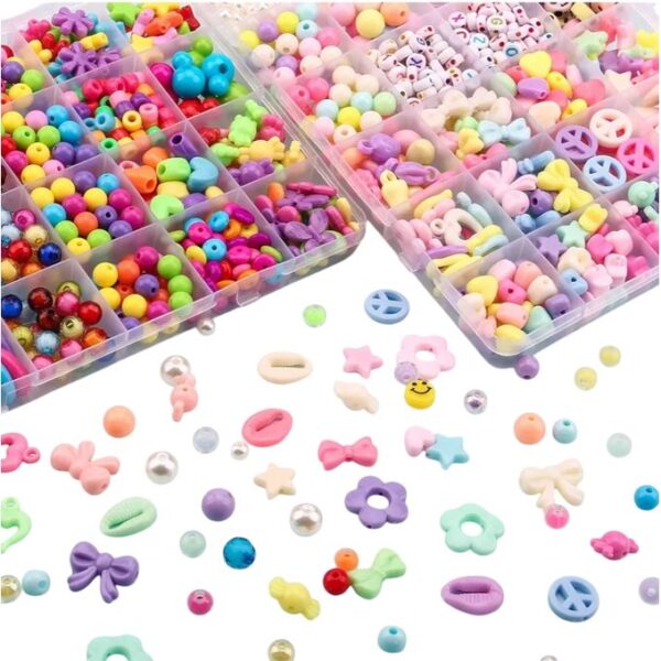 Kit perles fantaisie pastel – Coffret créatif bijoux enfants – Image 2