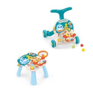 Jouet éducatif 2 en 1 - Table d'activités & Trotteur bébé