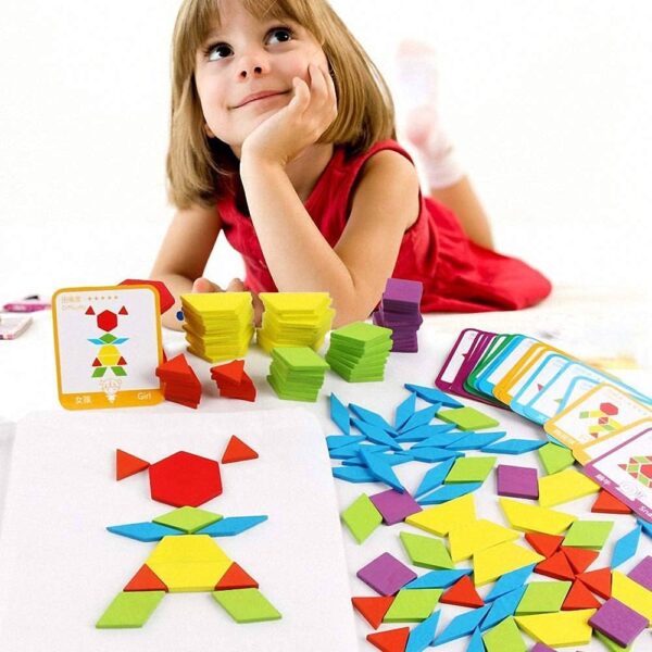 Puzzle Blocks en bois – Jeu éducatif créatif 60 pièces – Image 3