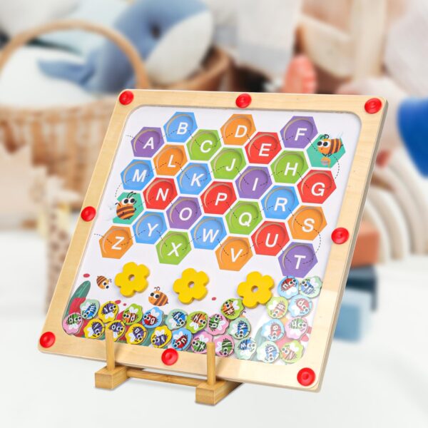 Jeu éducatif magnétique “Bee Letter Pairing” – Labyrinthe des lettres avec stylo magnétique – Image 3