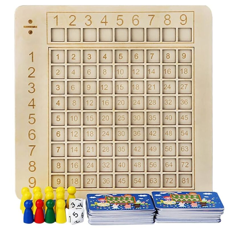 Tableau éducatif en bois des tables de multiplication
