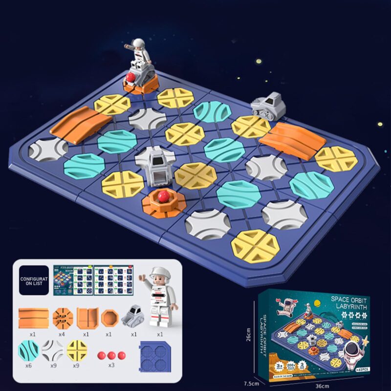 Jeu de labyrinthe spatial éducatif (42 pièces, 200+ défis, 3 modes de jeu)
