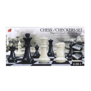 Jeu d’Échecs & Dames 2-en-1 Magnétique Pliable