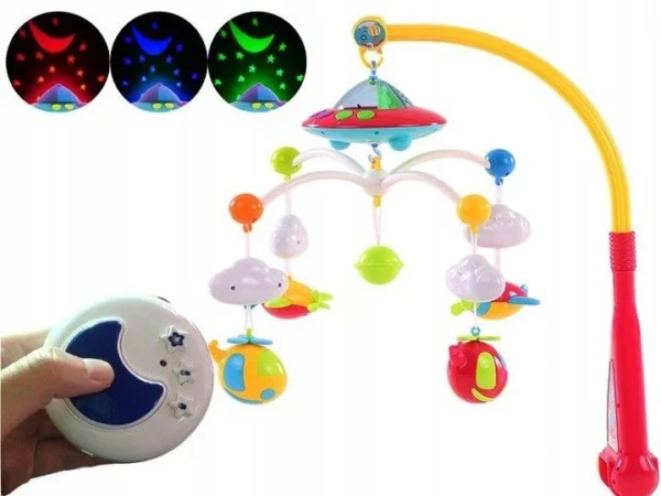 Mobile musical coloré pour bébé avec jouets suspendus – Image 4