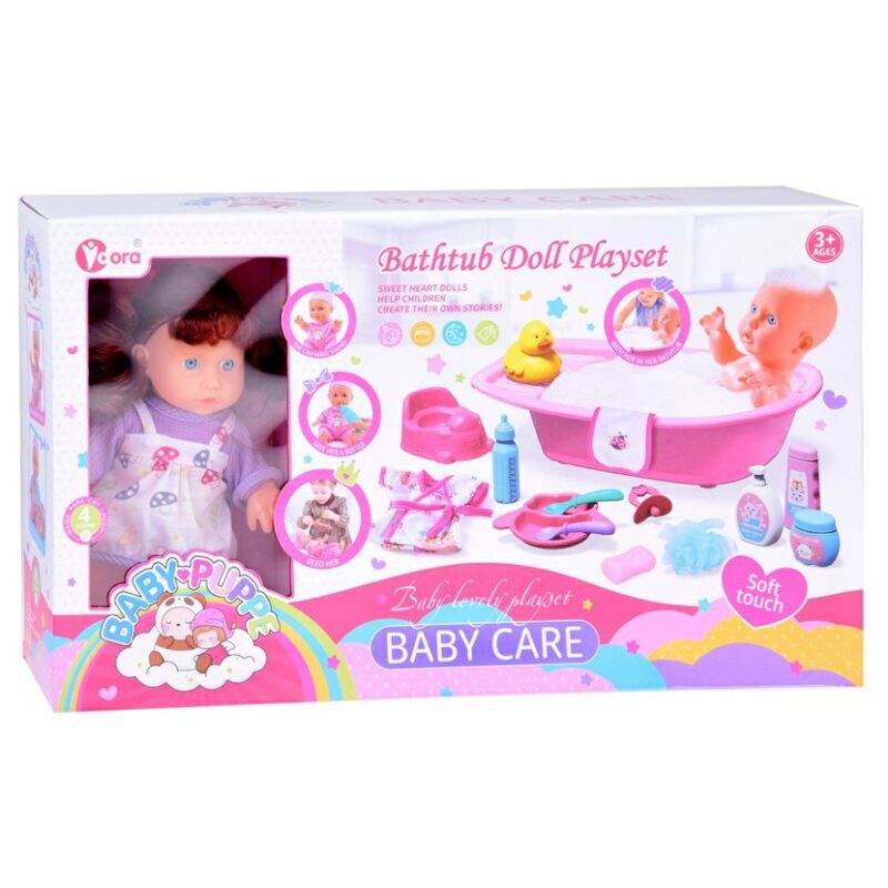 Coffret Poupée avec Baignoire et Accessoires – Bathub Doll Playset