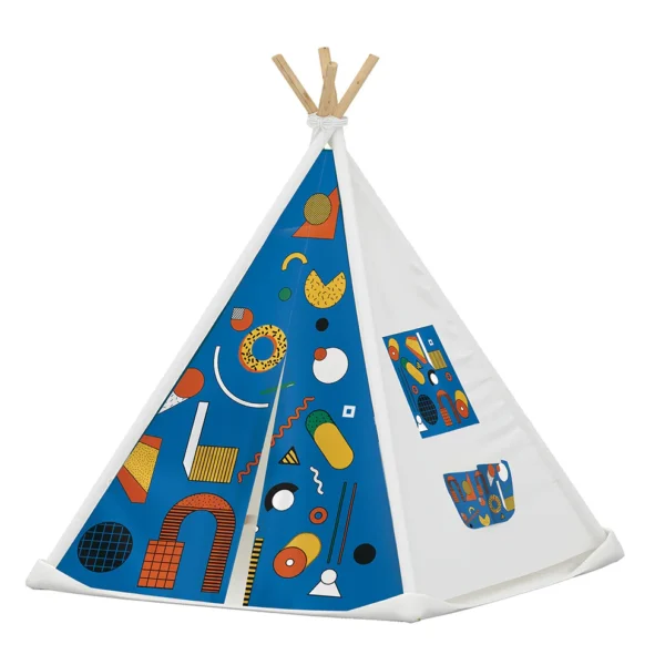 Tente Teepee pour enfants – Cabane de jeu en tissu avec structure en bois – Âge 3+ ans – Image 3