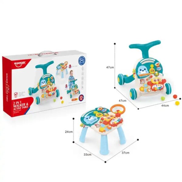 Jouet éducatif 2 en 1 - Table d'activités & Trotteur bébé – Image 3
