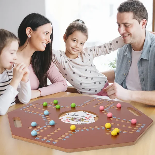 Jeu de société en bois 2-en-1 – Plateau multi-jeux – Image 2