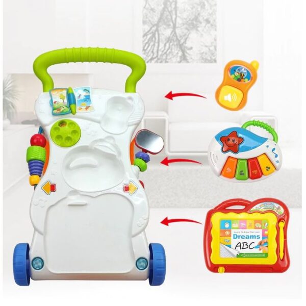 Trotteur éducatif multifonction avec jouets interactifs pour bébé – Image 4