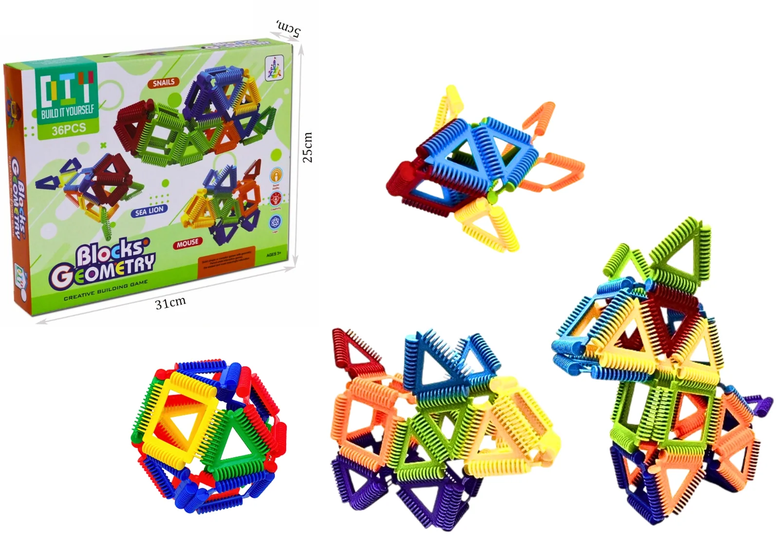 Jeu de construction géométrique 36 pcs