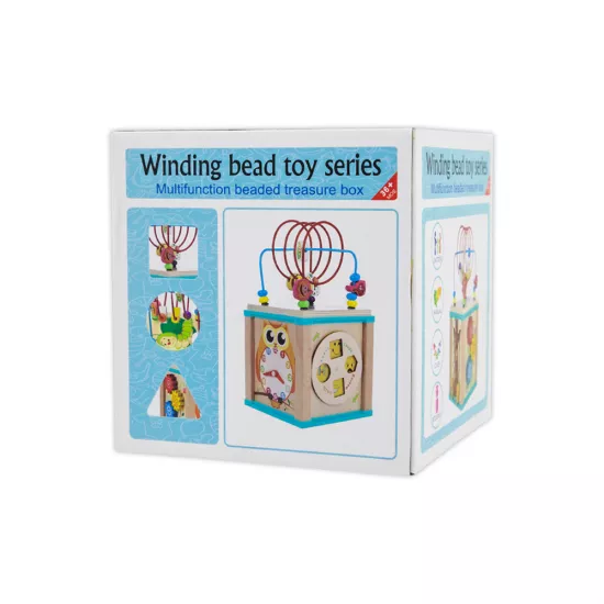Cube d’Activités en Bois – Winding Bead Toy Series