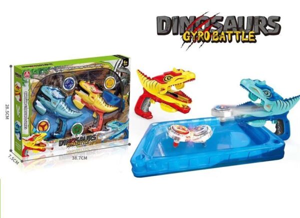 Dinosaurs Gyro Battle – Set de Toupies avec Lanceurs Dino et Arène – Image 2
