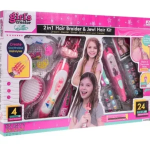 Girls Creator – Kit 2 en 1 Tresseuse et Bijoux pour Cheveux