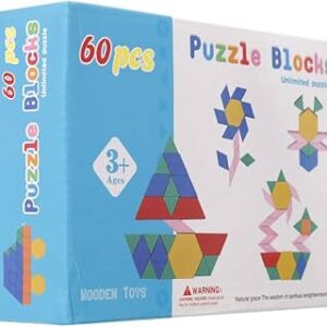 Puzzle Blocks en bois – Jeu éducatif créatif 60 pièces