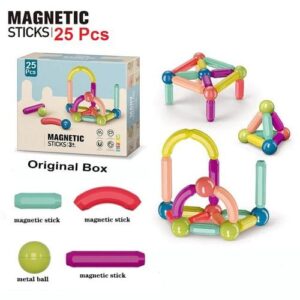 Jeu de Construction Magnétique – 25 Pièces