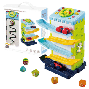 Circuit Multi-Play Racetrack Activity House – Jeu éducatif de course et d’activités – 3+ ans