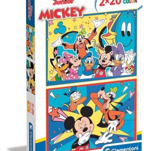Puzzle 2x20 pièces – Disney Junior Mickey (Clementoni SuperColor)