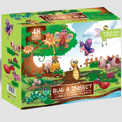 Puzzle Géant au Sol – Insectes et Petites Bêtes (48 pièces)