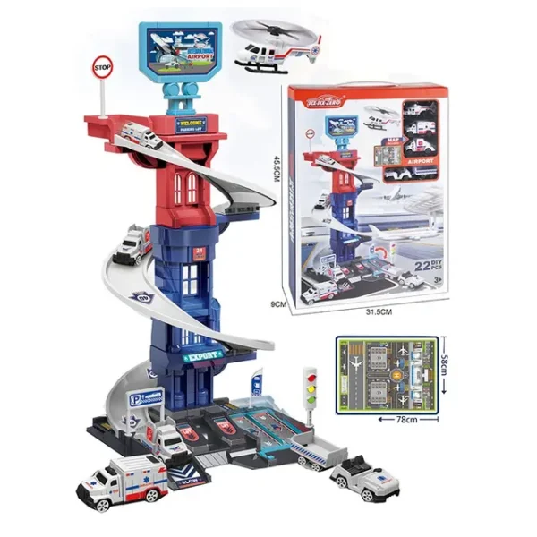 Piste de Jeu Aéroport International – Parking Tour avec Véhicules et Hélicoptère – Image 2