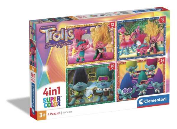 Puzzle 4 en 1 Trolls – Clementoni