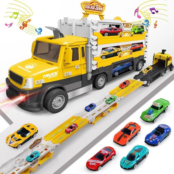 Camion Transporteur 2 en 1 avec 8 Voitures – Six-Six-Zero