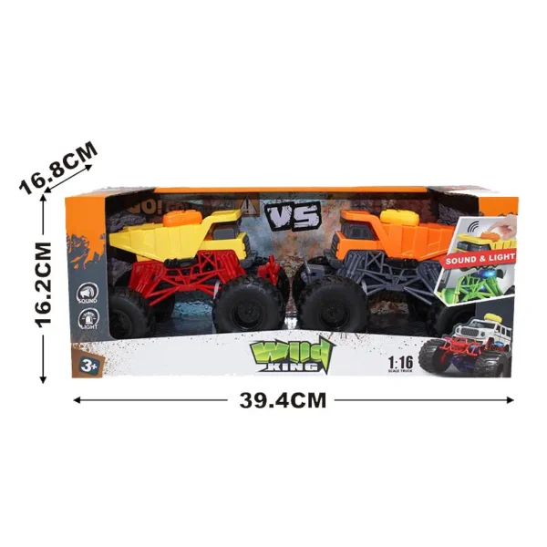Set de 2 Voitures Monster Truck Wild King avec Lumières et Sons – Échelle 1:16 – Image 2