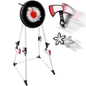 Cible de Lancer avec Haches et Étoiles en Mousse – Battle Throw Set