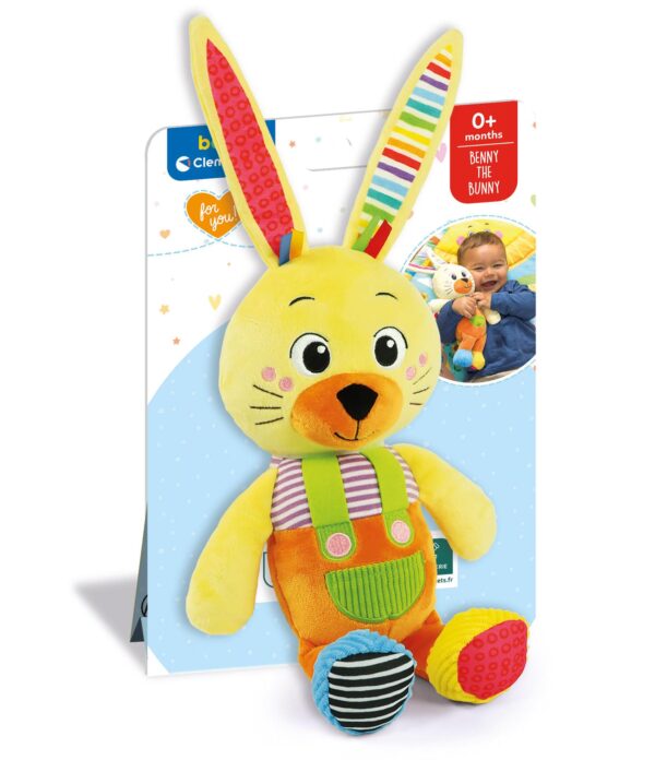 Benny le Lapin – Peluche Douce Éveil Bébé 0+ Mois