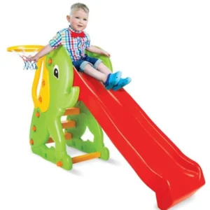Toboggan Éléphant avec panier de basketball – Dolu Elephant Slide