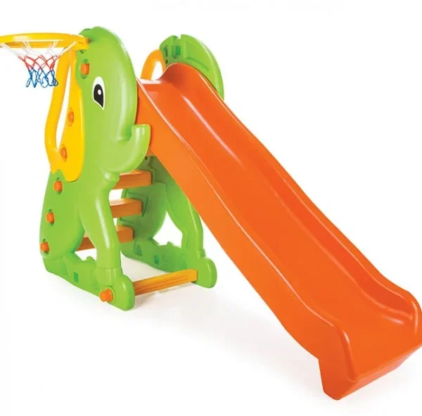 Toboggan Éléphant avec panier de basketball – Dolu Elephant Slide