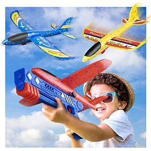 Lanceur d’avions en mousse avec 2 planeurs – Jeu de plein air pour enfants
