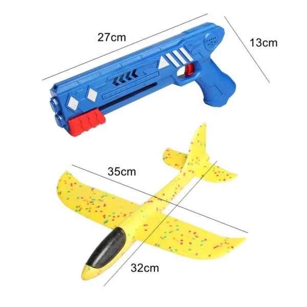 Lanceur d’avions en mousse avec 2 planeurs – Jeu de plein air pour enfants – Image 3