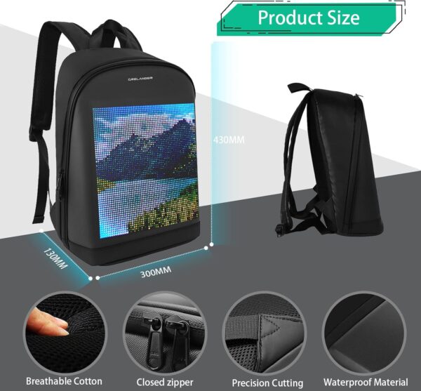Sac à dos LED Pixel Display – Connecté via Smartphone – Image 3