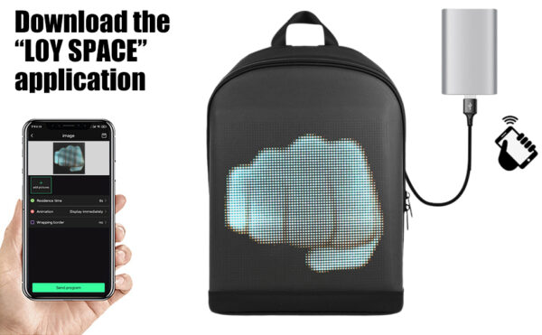 Sac à dos LED Pixel Display – Connecté via Smartphone – Image 4
