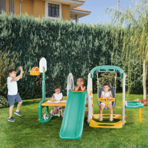 Aire de jeux multifonction avec toboggan et balançoire – Dolu Play Center 6 en 1