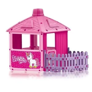 Maison de jeu enfant “Unicorn House” – Cabane rose avec clôture