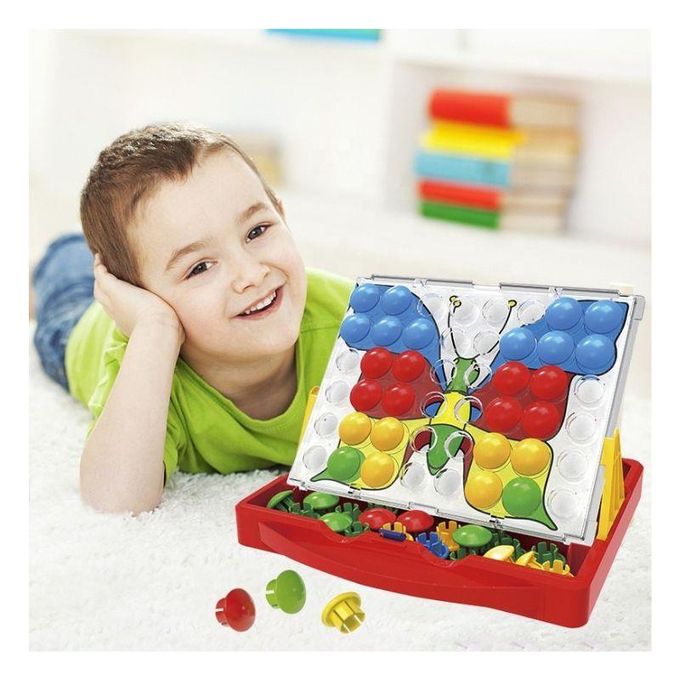 Jeu de Mosaïque à Boutons Colorés – Apprentissage Créatif