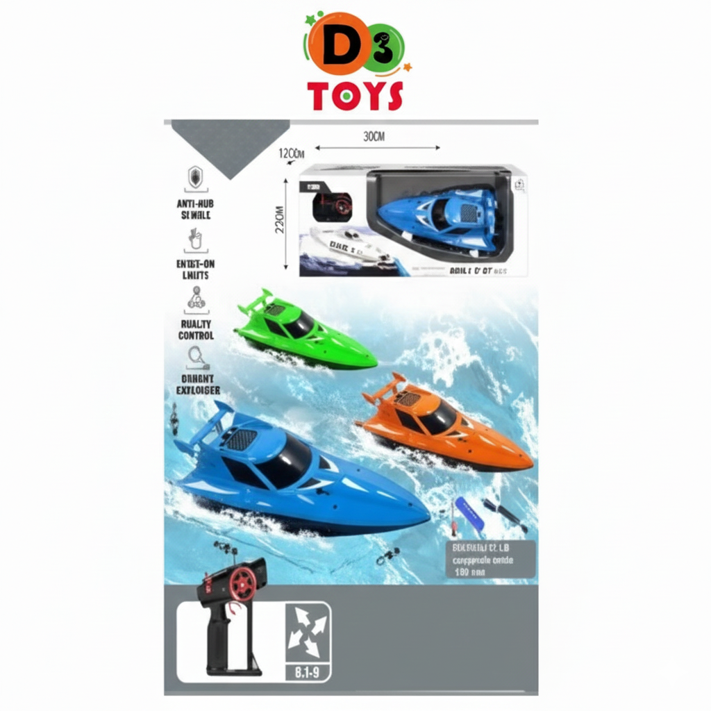 Bateau Télécommandé RC Speedboat 2.4GHz – Haute Vitesse