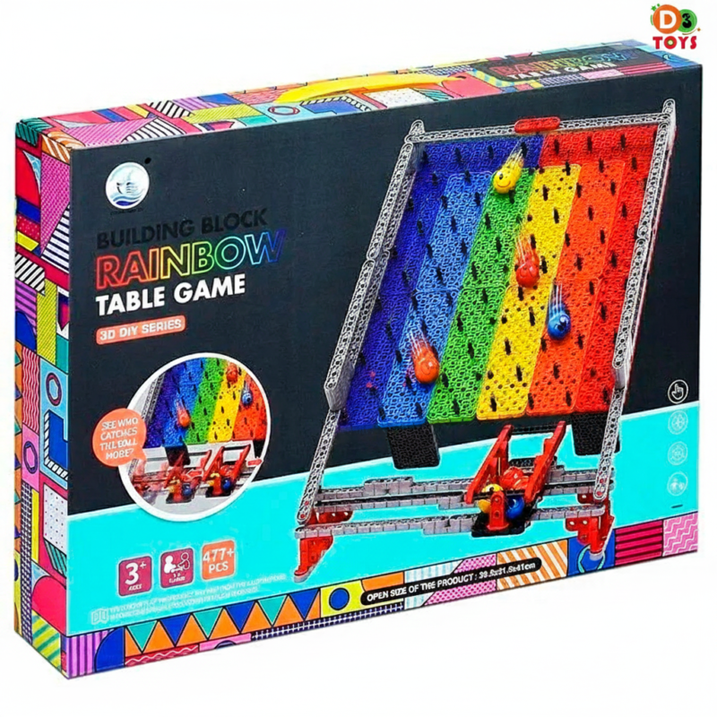 Jeu de Construction Arc-en-Ciel – Table de Jeu DIY Rainbow Building Block
