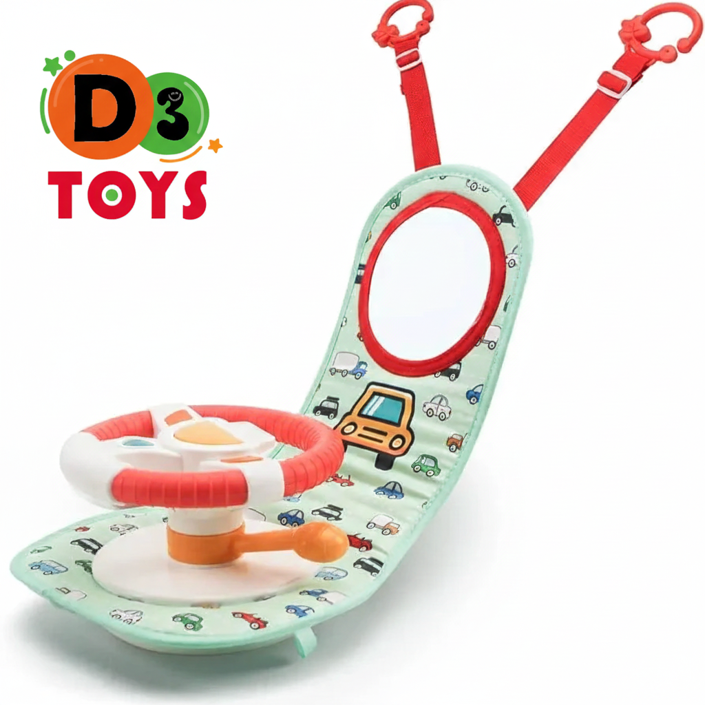 Jouet Volant d’Activité pour Bébé avec Miroir – Fixation Siège Auto & Poussette