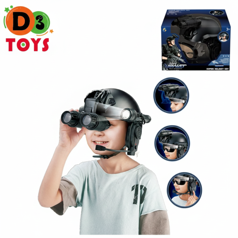 Casque Tactique Enfant avec Jumelles et Micro – Super Helmet Set