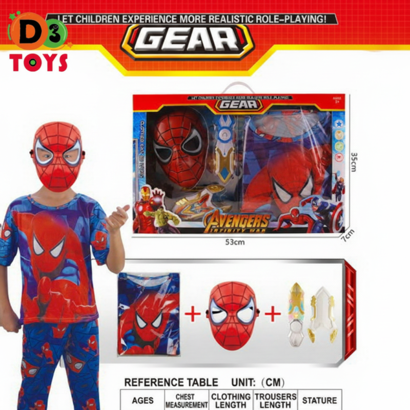 Costume Super-Héros Enfant – Set Déguisement Masque + Tenue + Accessoires