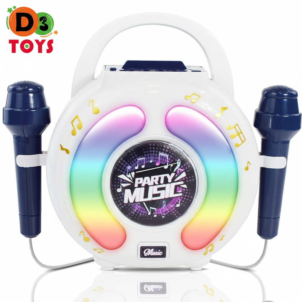 Karaoké Enfant Party Music avec 2 Micros & Lumières LED