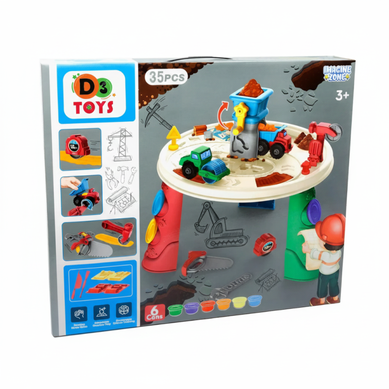 Table de Jeu Pâte à Modeler Chantier – Engineer Activity Dough Play Table