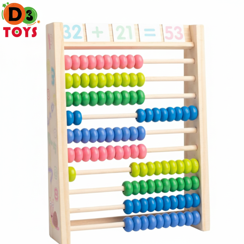 Boulier Éducatif en Bois – Apprentissage du Calcul et des Couleurs