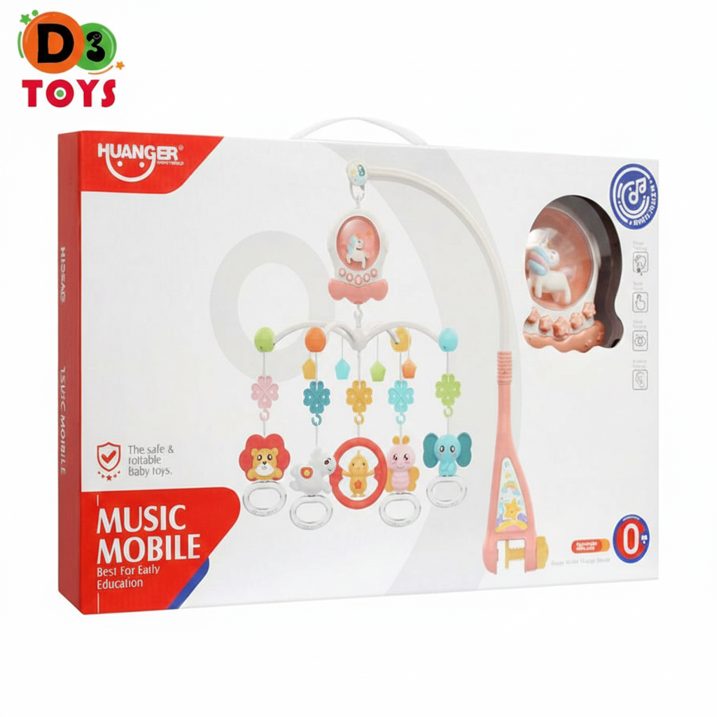 Mobile musical bébé HUANGER – Jouet d’éveil suspendu avec musique